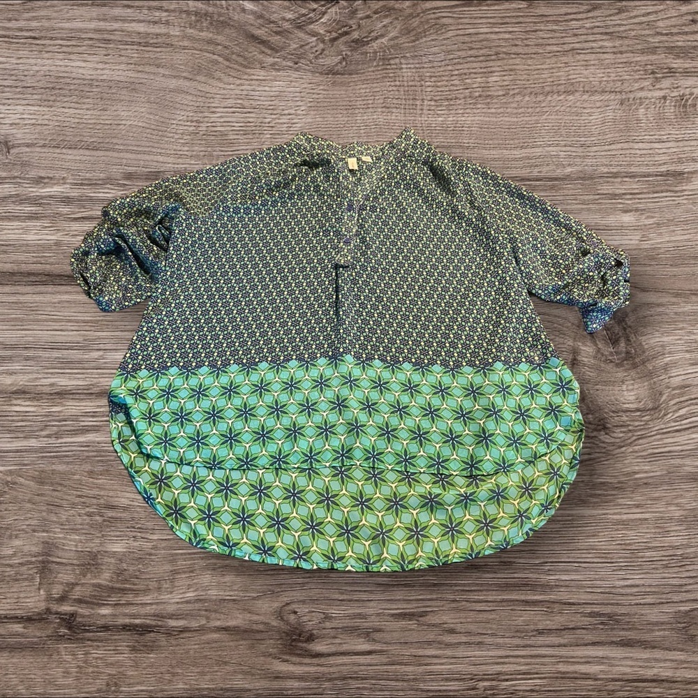 Tacera Women’s Sheer Boho Print Tunic Top High Low Plus Size 2X